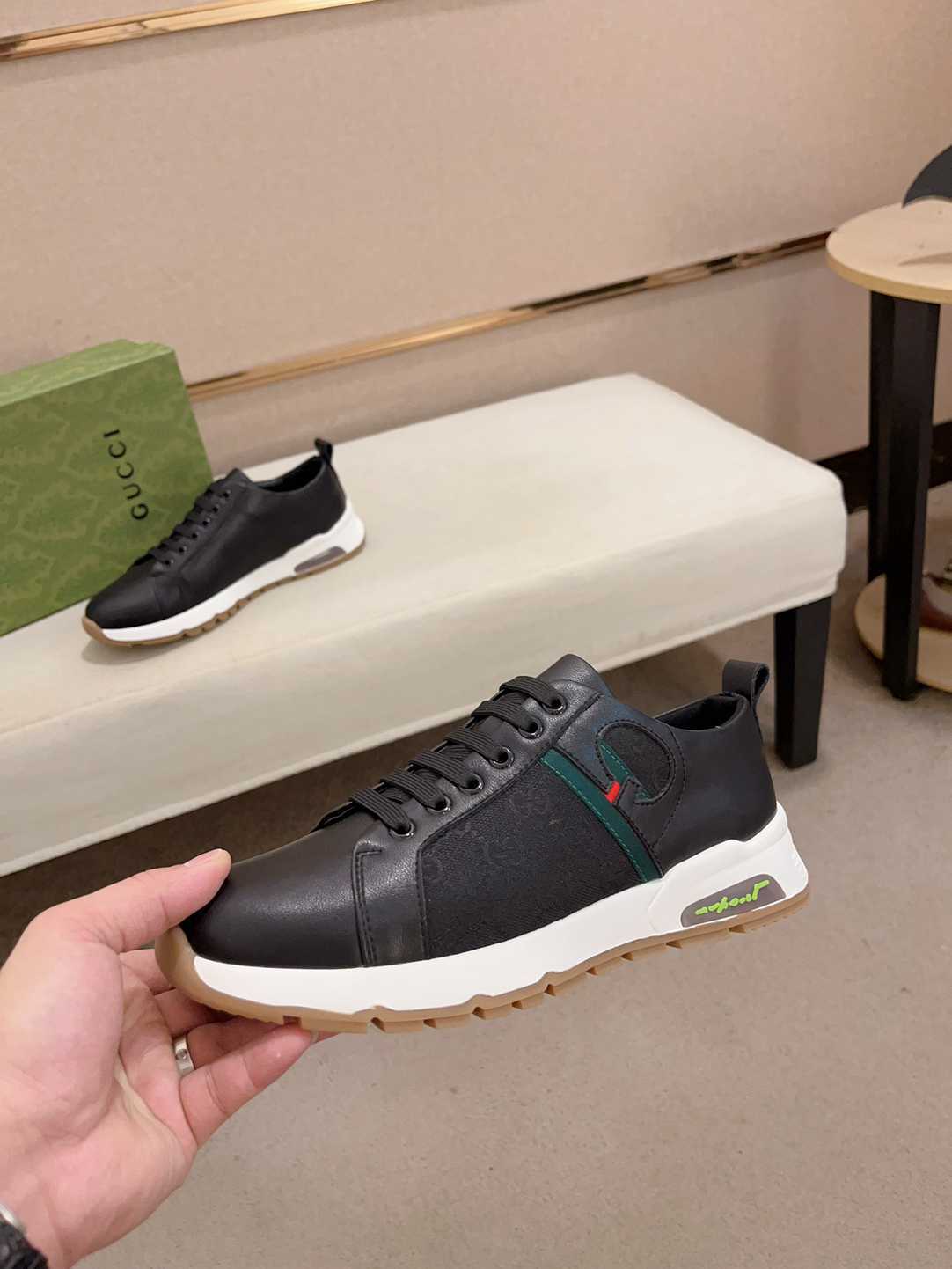 Gucci Web Leather Sneakers