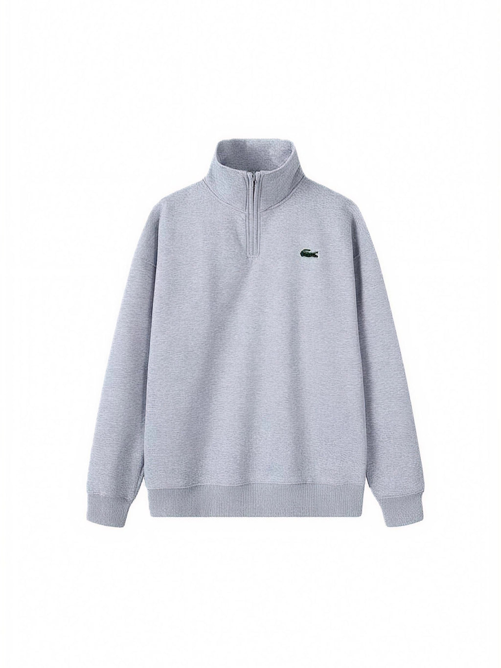 Lacoste Felpa Mezza Zip Grigio Chiaro