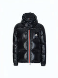 Moncler Giacca Piumino Nero Lucido con Cappuccio