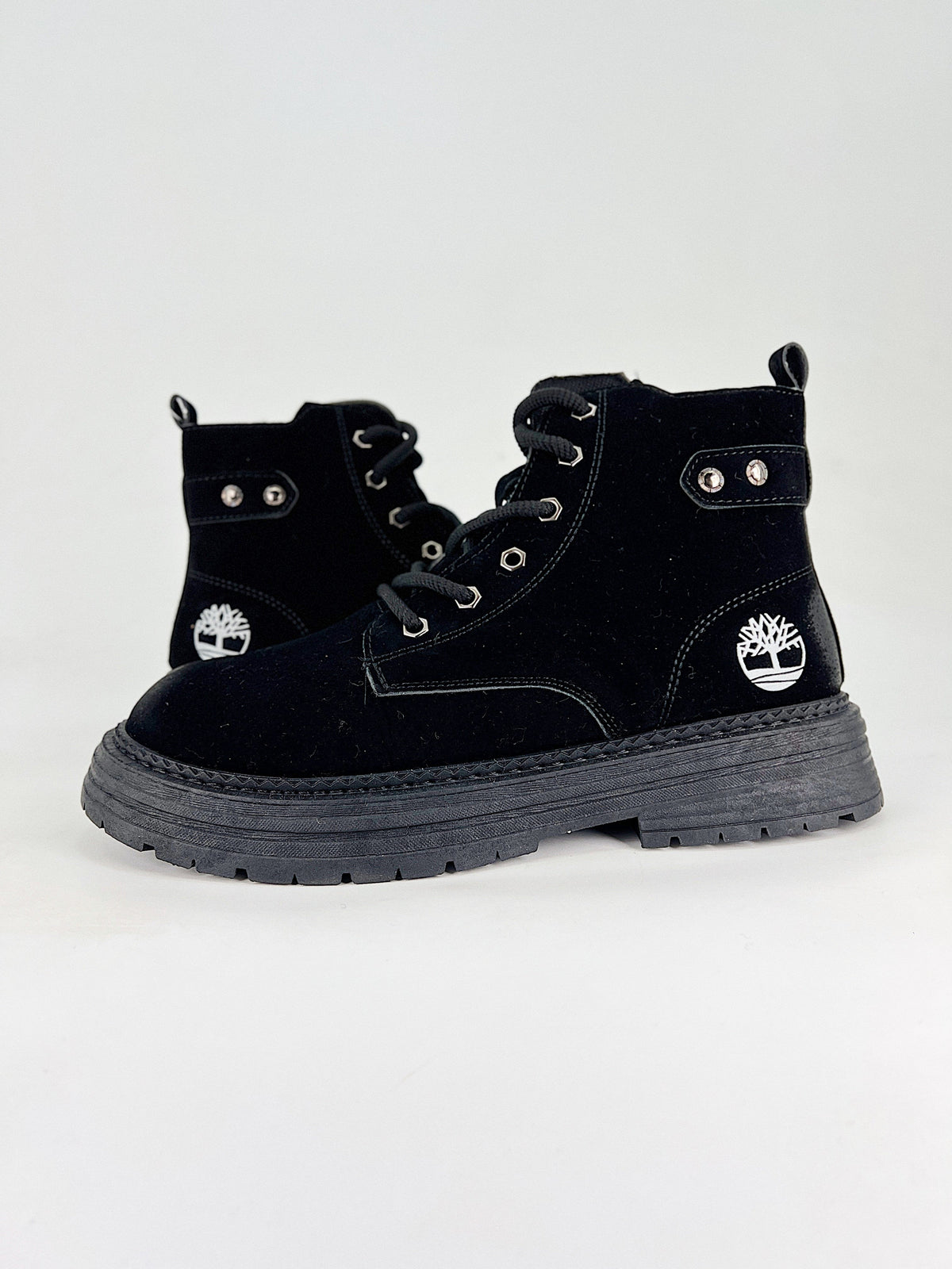 Timberland Black Suede Lug Boots