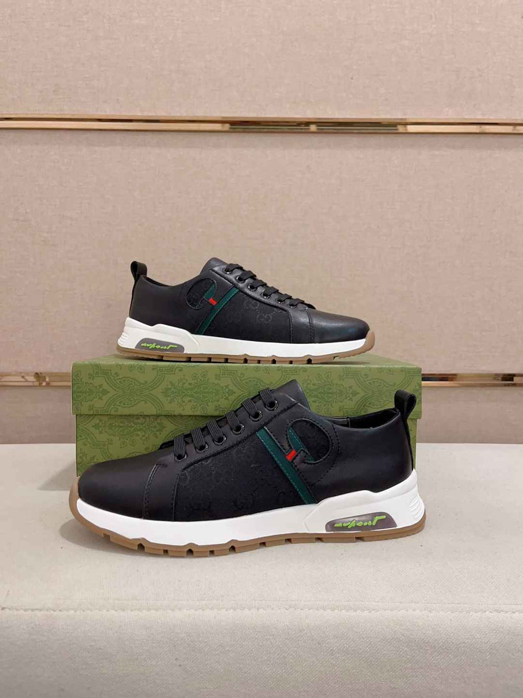 Gucci Web Leather Sneakers