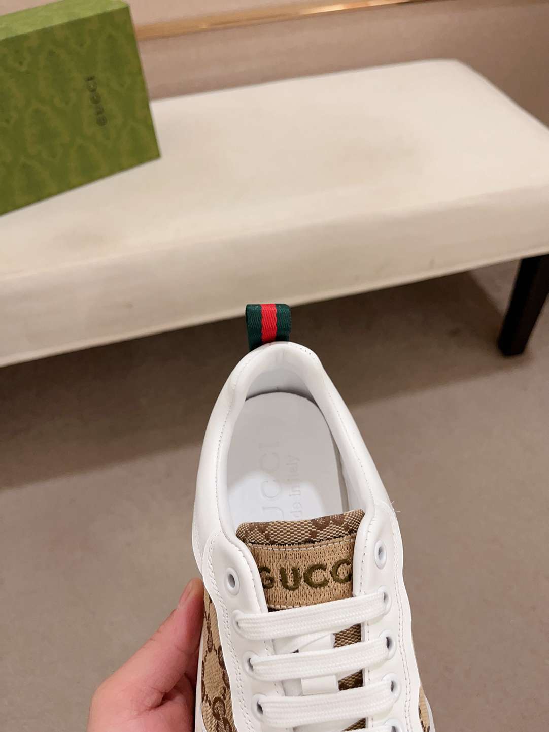 Gucci Re-Web White Sneakers