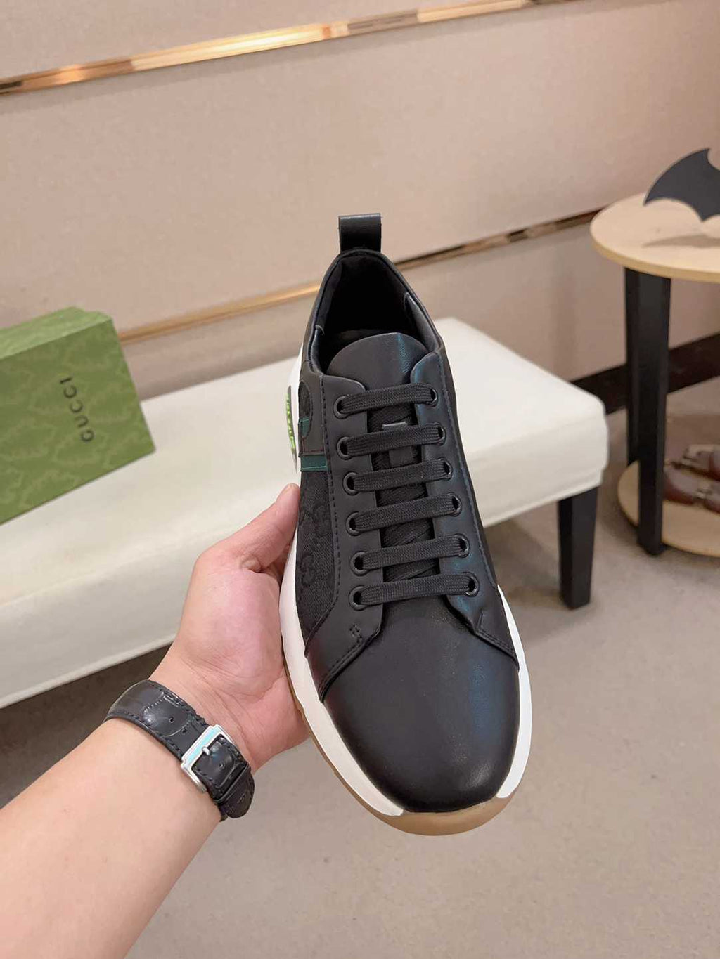 Gucci Web Leather Sneakers