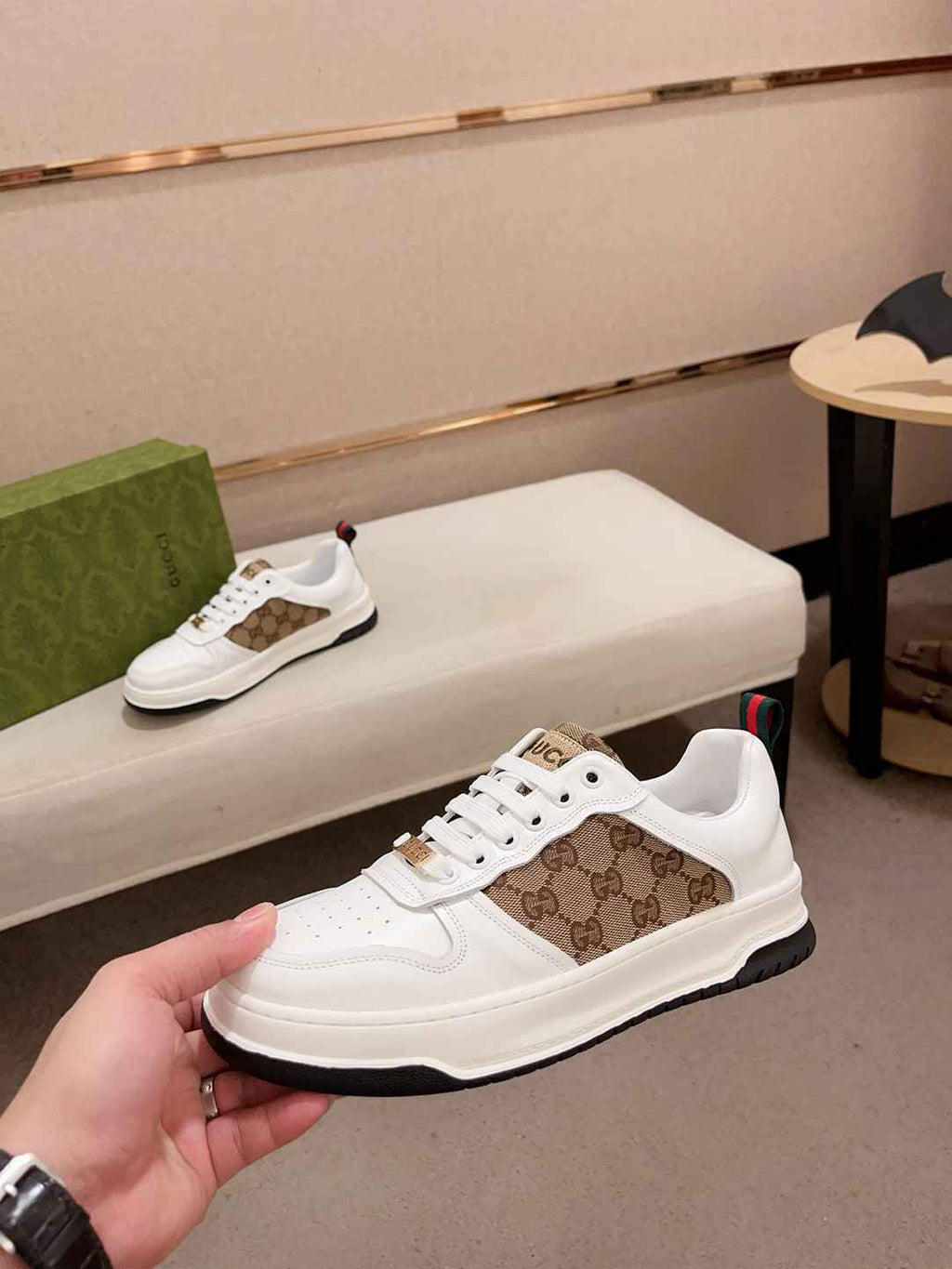Gucci Re-Web White Sneakers