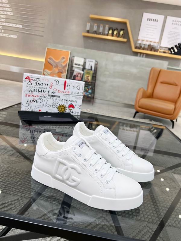 D&G White Portofino Sneakers