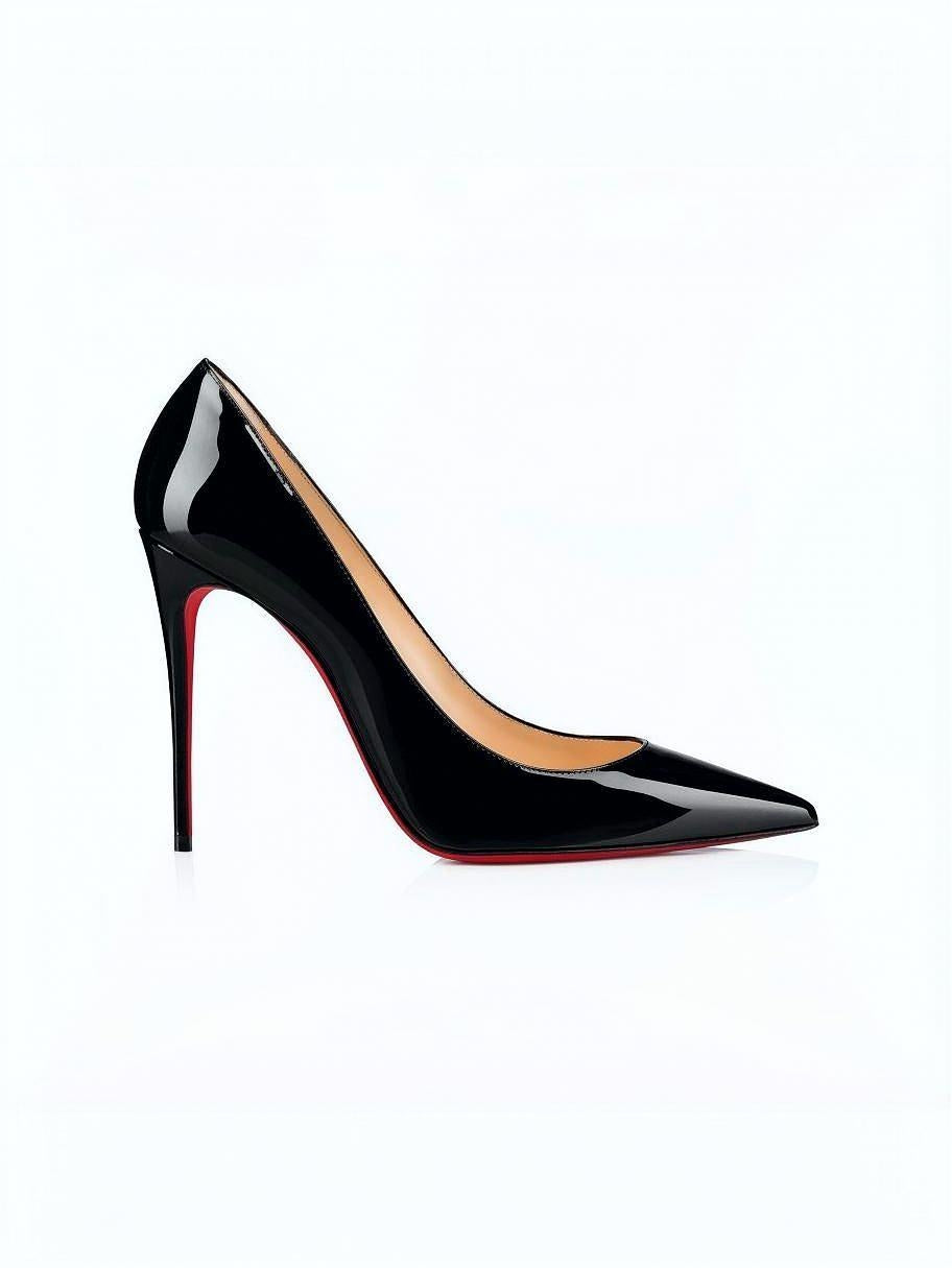 Christian Louboutin Décolleté Nera in Vernice con Tacco Alto