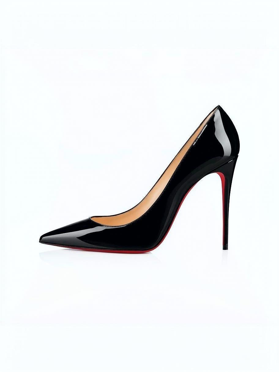 Christian Louboutin Décolleté Nera in Vernice con Tacco Alto