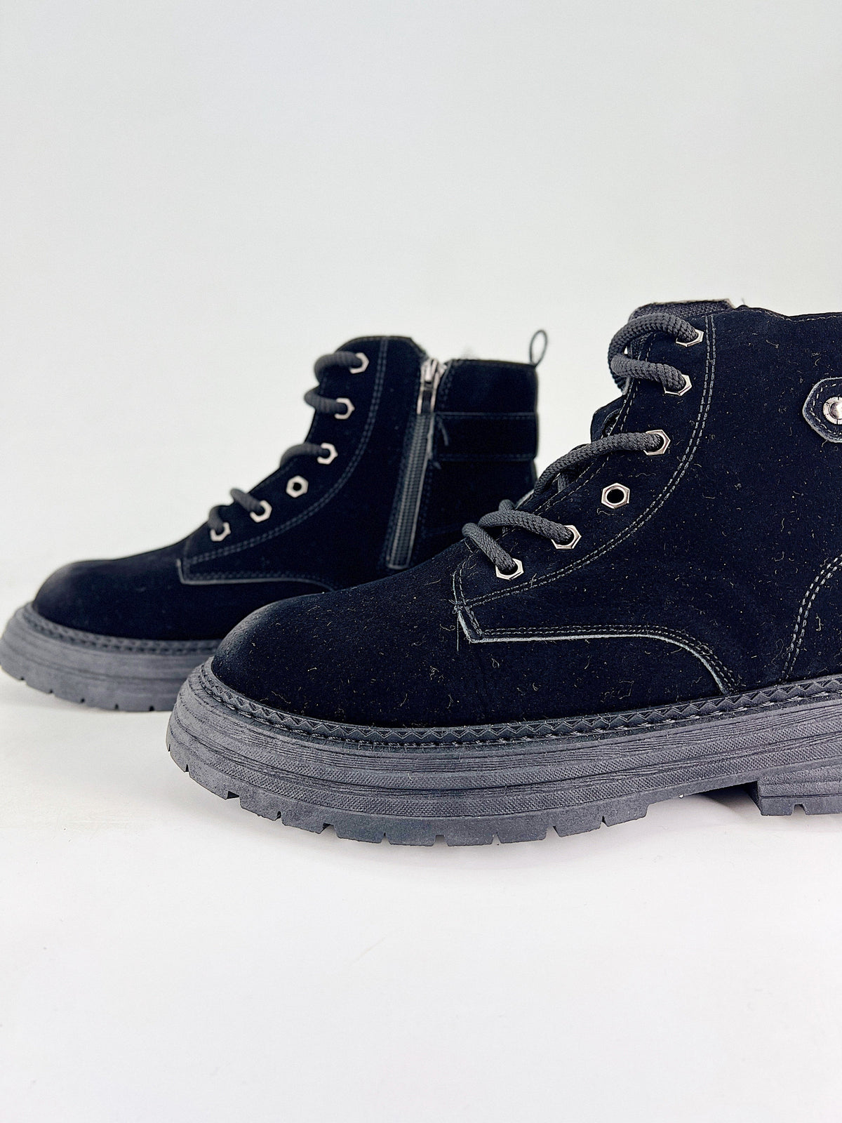Timberland Black Suede Lug Boots