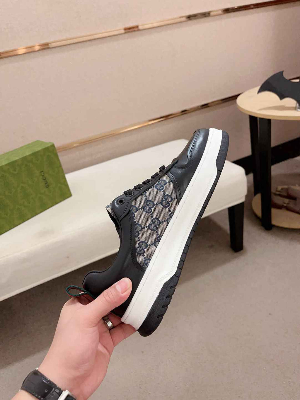 Gucci GG Embossed Black Sneakers