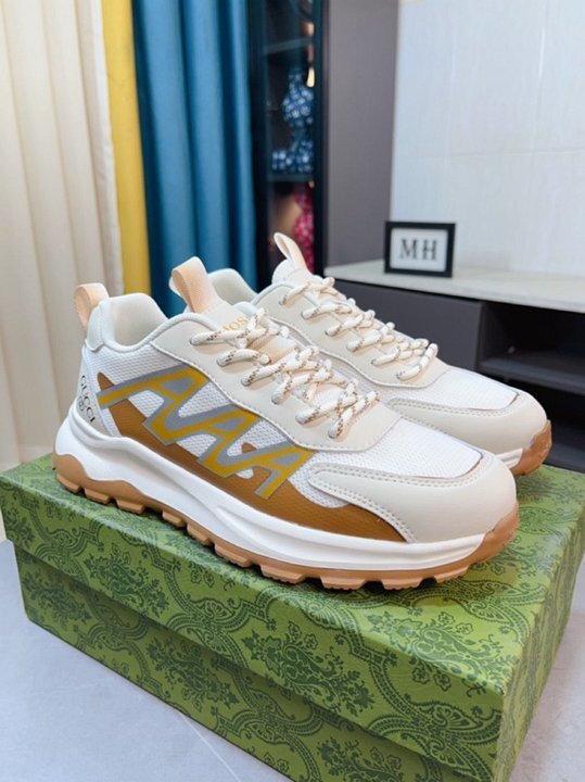 Gucci White & Brown Sneakers