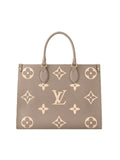 Borsa Louis Vuitton OnTheGo MM in Pelle Monogram Beige