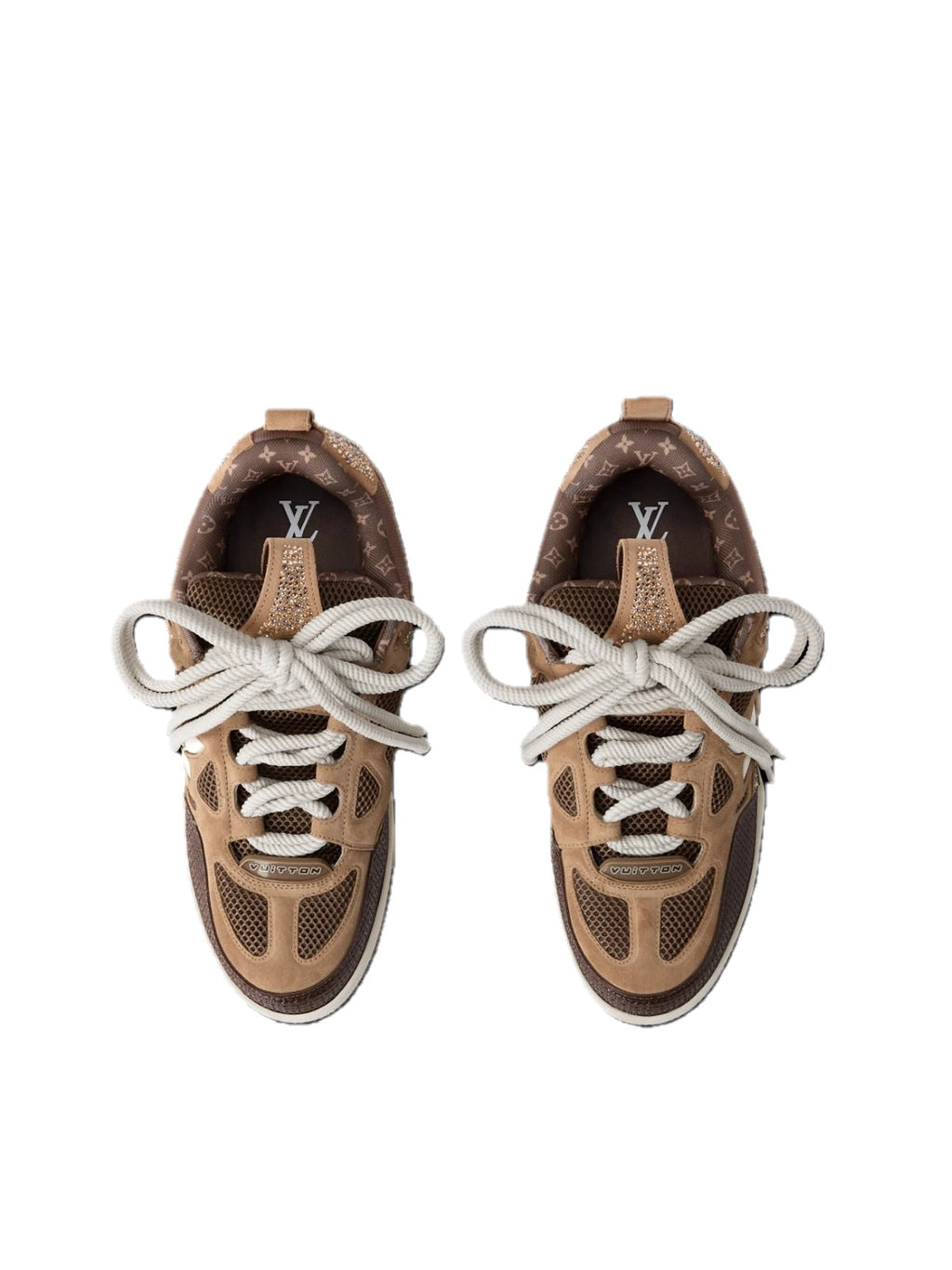 Zapatillas Louis Vuitton LV Skate beige y marrón